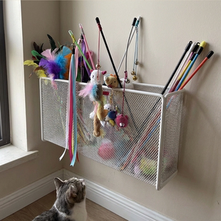 逗猫棒收纳桶宠物用品玩具逗猫棍整理架猫猫狗狗磨牙棒梳子置物架