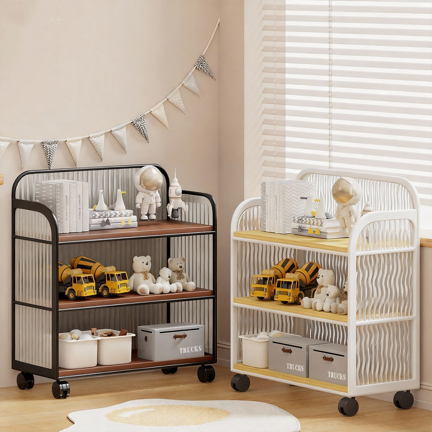 玩具收纳架室内可移动零食置物架