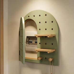 洞洞板电表箱装饰画多媒体网线盒奶油风遮挡壁画弱电线盒创意挂画