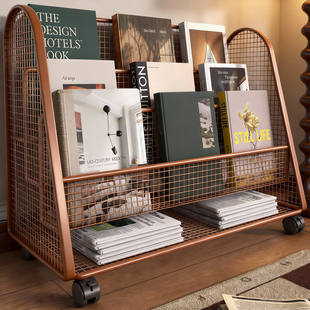 书报架杂志报刊收纳架落地可移动展示架宣传手册摆放架书籍整理架