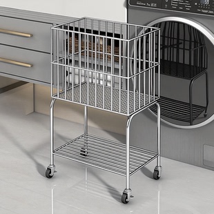家用浴室脏衣篮多功能洗衣机边落地可移动中古风脏衣篓脏衣服神器