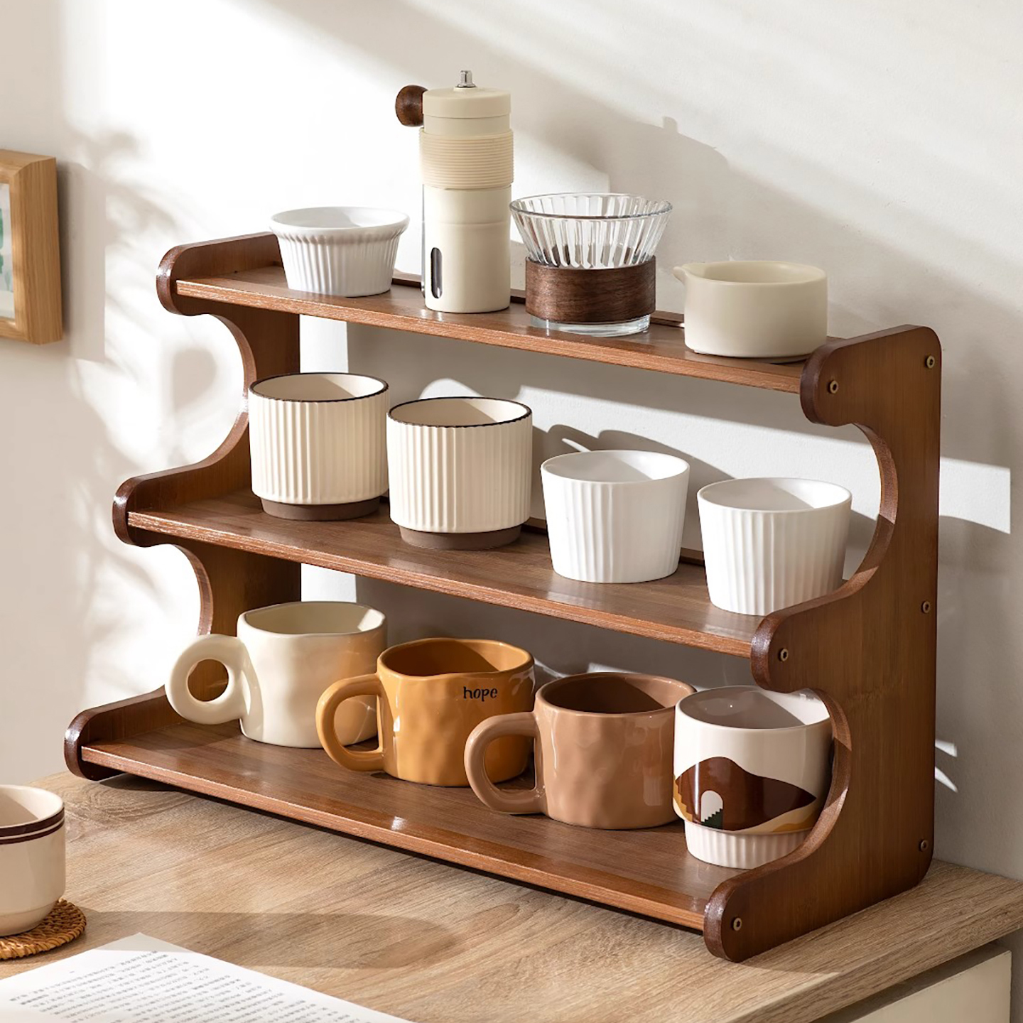 水杯架餐边柜桌面杯子分层收纳架