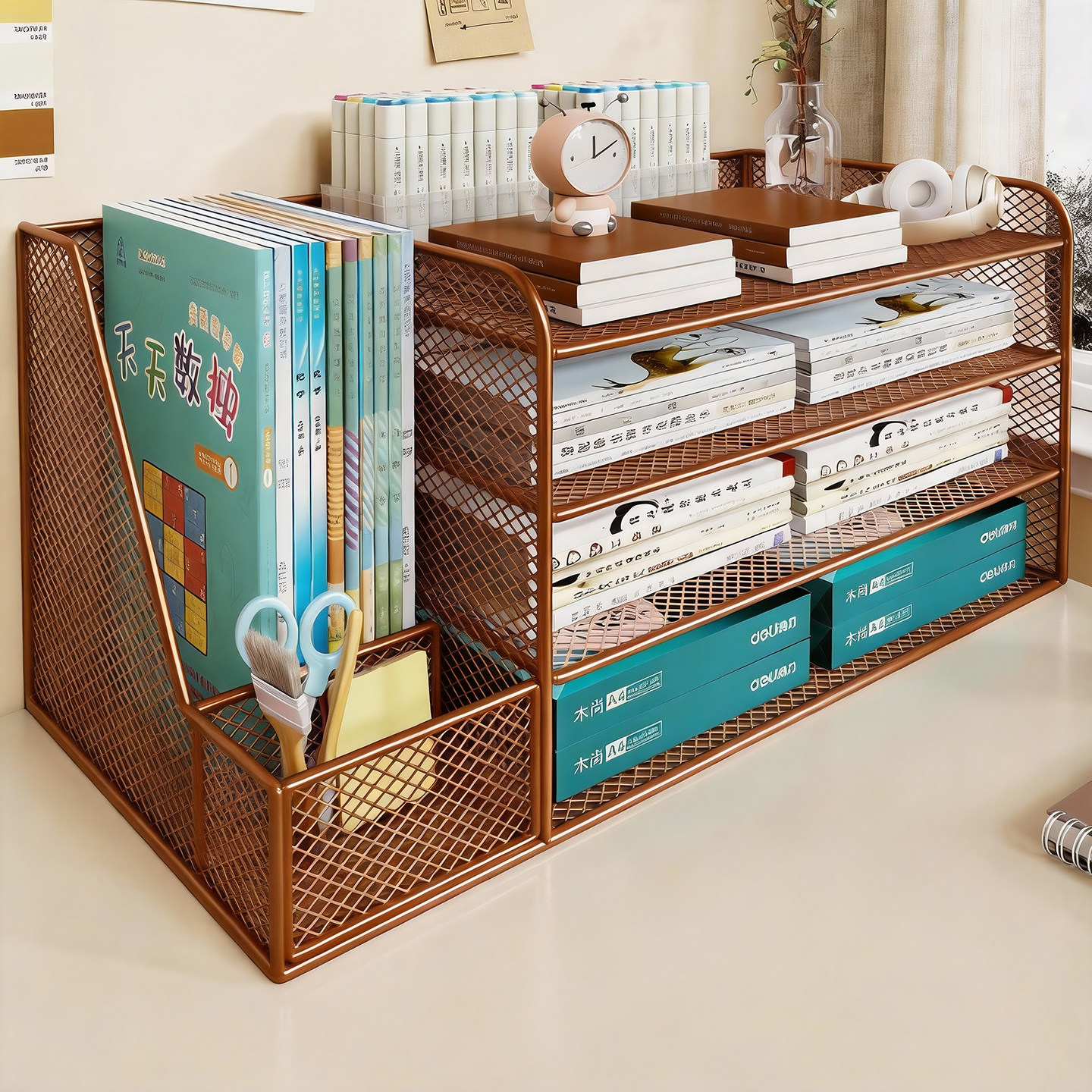 学科分类置物架桌面书架学生书本收纳架书桌分层整理架立式书立架,住宅家具,书架,淘宝优惠券,粉丝福利购,淘宝优惠卷