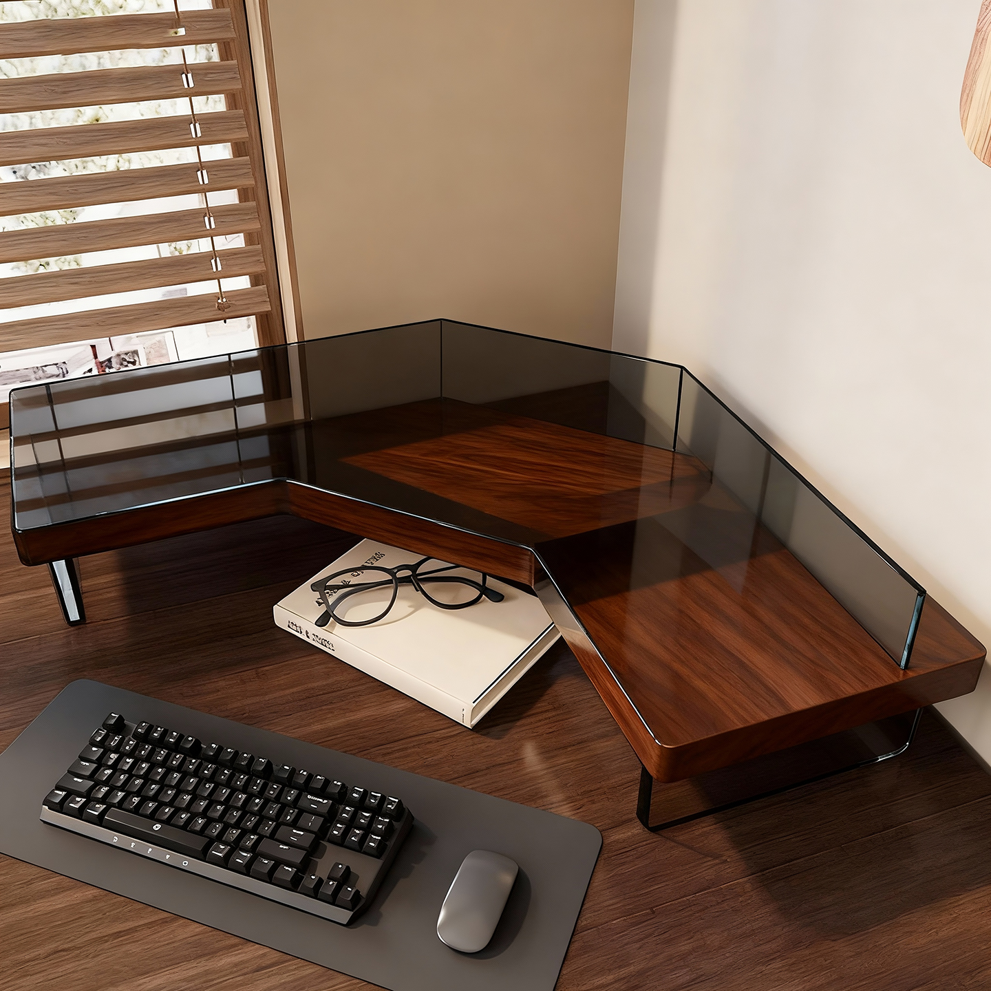 电脑增高架工位转角处显示器抬高支架桌面三角收纳架屏幕底座托架