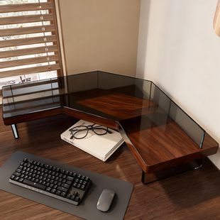 电脑增高架工位转角处显示器抬高支架桌面三角收纳架屏幕底座托架