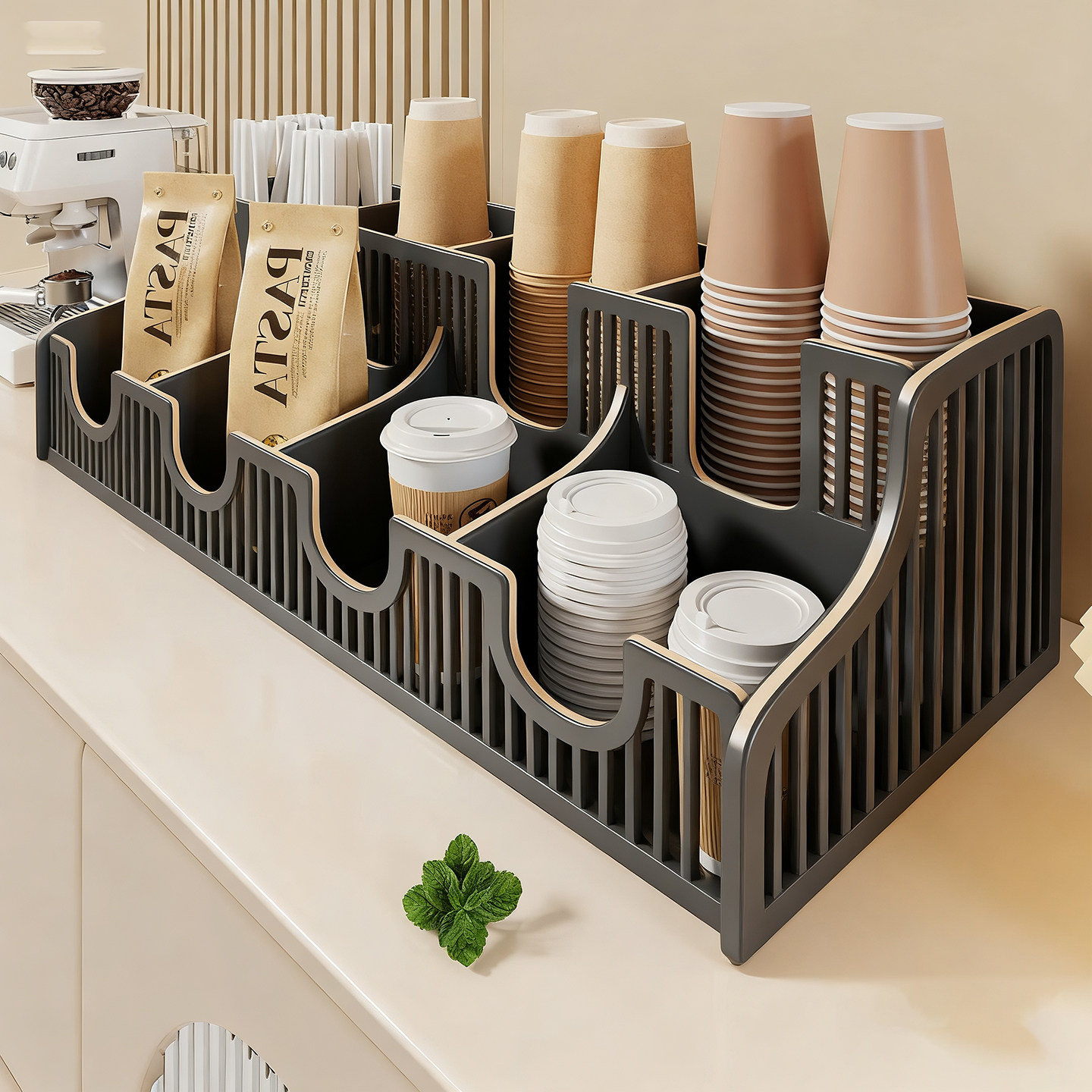 一次性杯子收纳架奶茶店专用