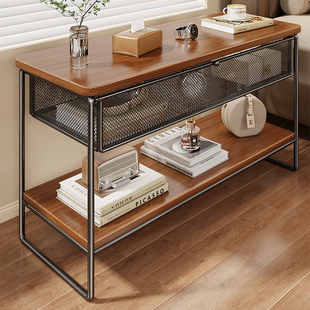 客厅沙发边几带抽屉简约小桌子分层收纳架卧室床头柜床边置物架子