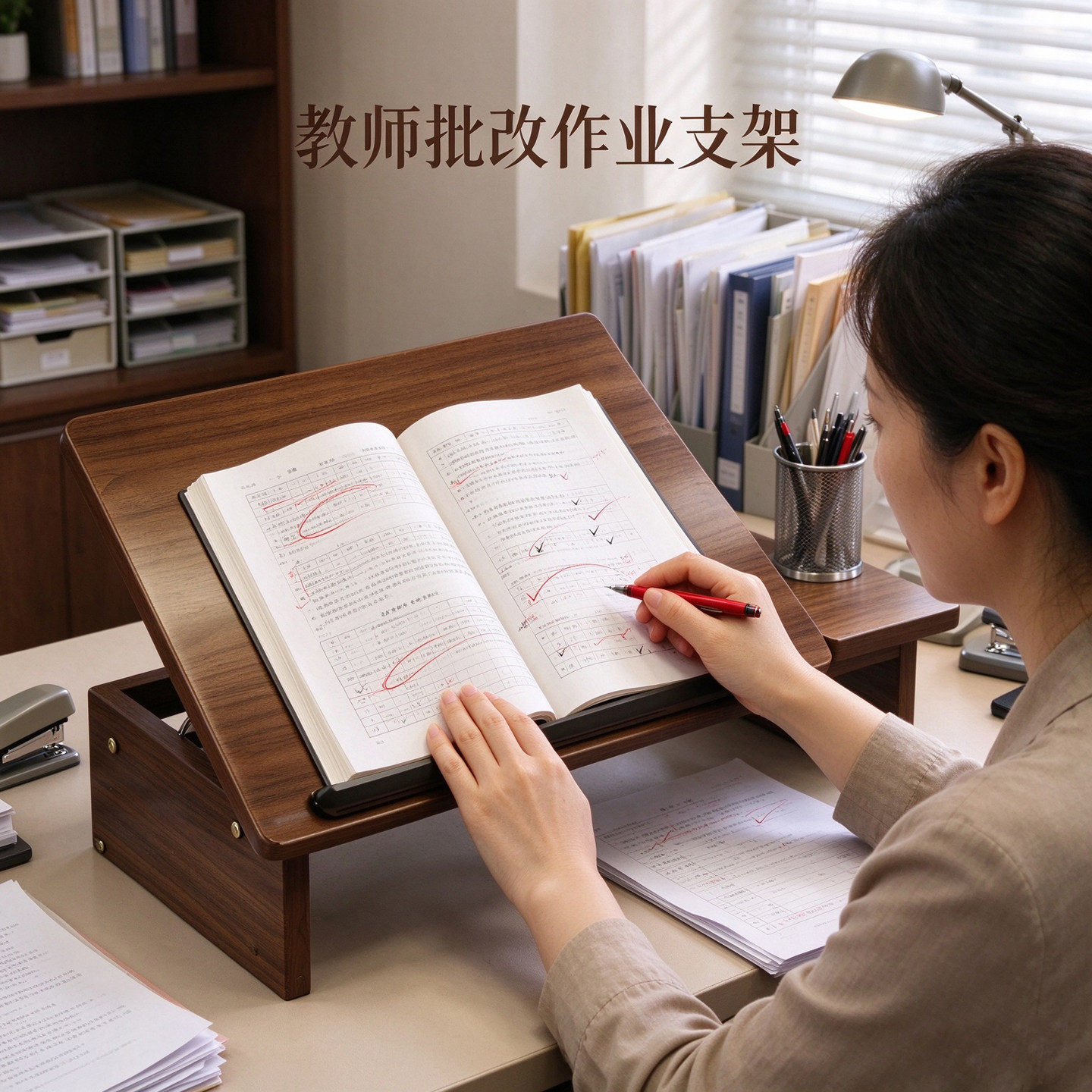 教师改作业支架老师批改试卷神器不低头倾斜架专用放书架阅读架子