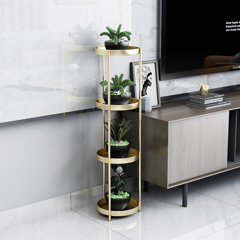 轻奢花架家用阳台多层置物架多肉黄金葛花盆分层收纳层架植物盆栽