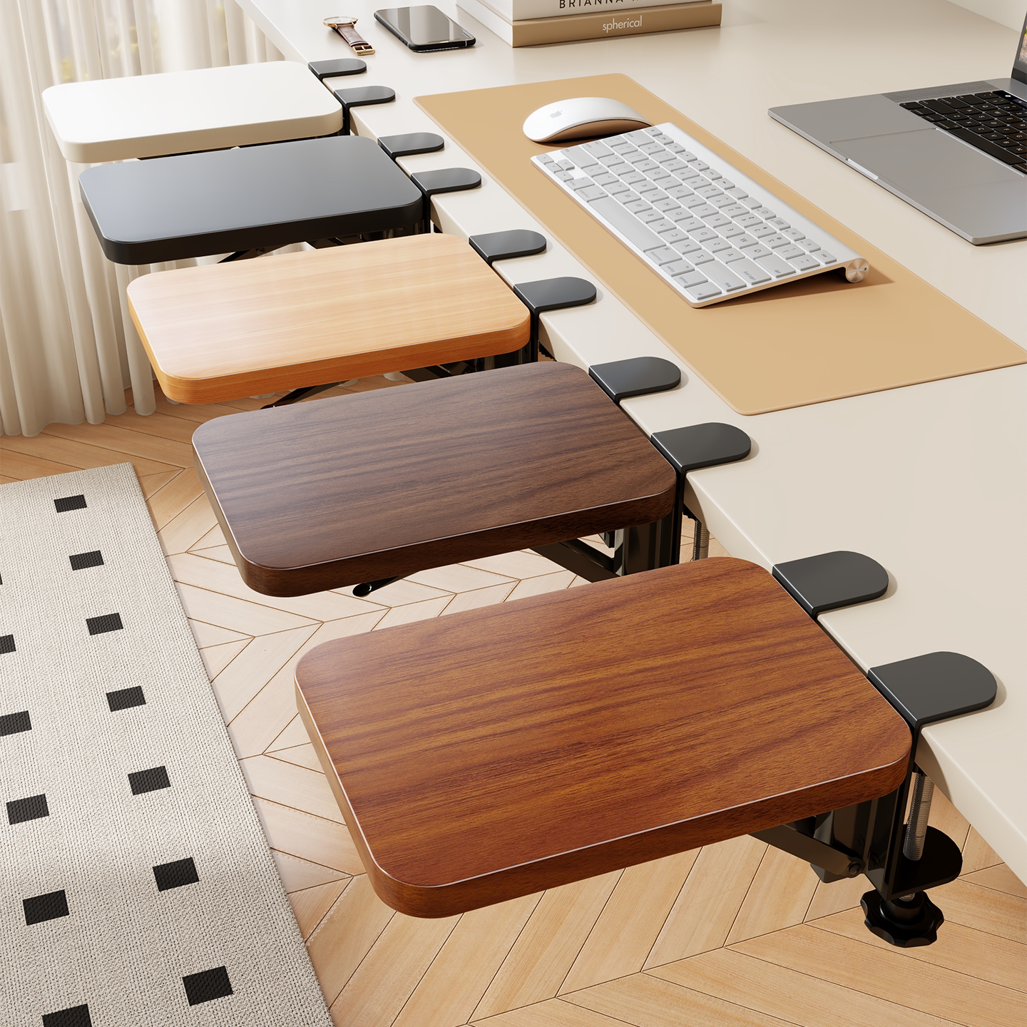 桌面延长板办公室电脑桌扩宽手臂可折叠加宽延伸板鼠标键盘放置架