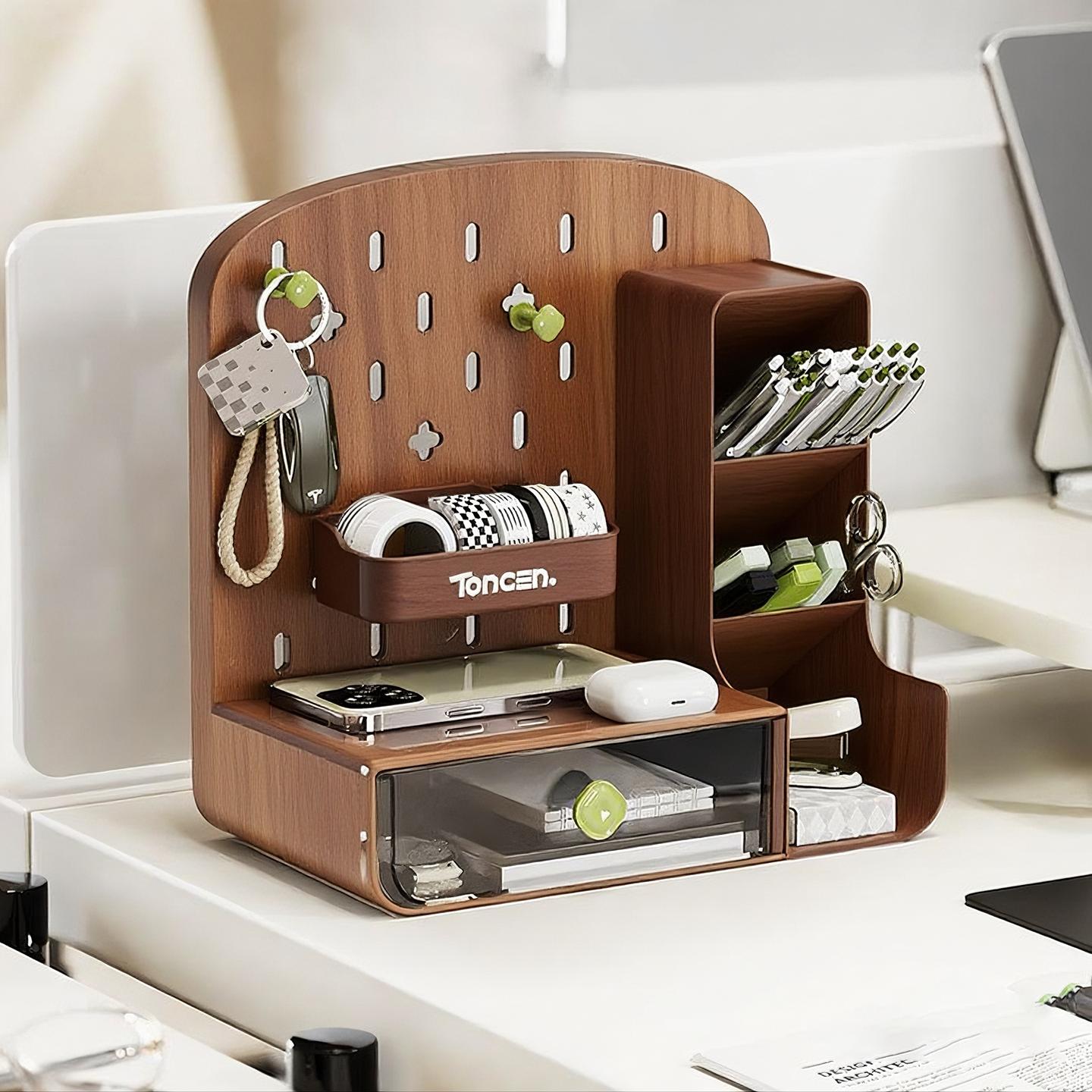 桌面洞洞板置物架文具收纳盒