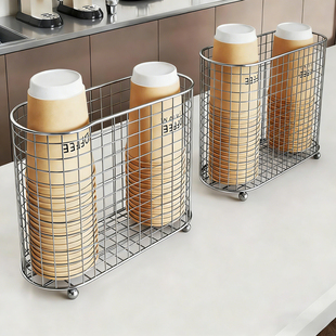 一次性杯子取杯器茶水间桌面纸杯茶杯倒扣防尘杯架大容量收纳架