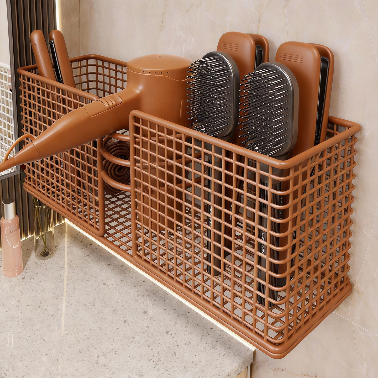 吹风机置物架卫生间墙面卷发棒直板夹收纳架剃须刀护肤品放置筐,家庭/个人清洁工具,浴室角架/置物架,淘宝优惠券,粉丝福利购,淘宝优惠卷