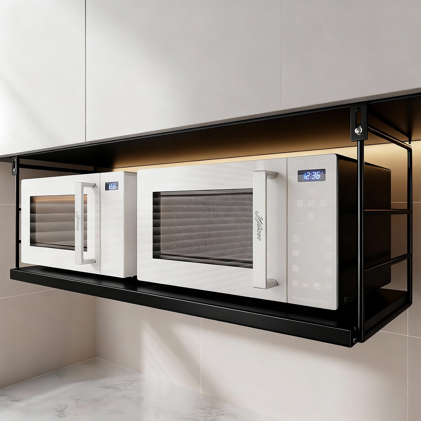 微波炉置物架悬挂式吊柜厨房家用烤箱多功能收纳架免打孔上墙支架,厨房/烹饪用具,厨房置物架/置物柜/角架,淘宝优惠券,粉丝福利购,淘宝优惠卷