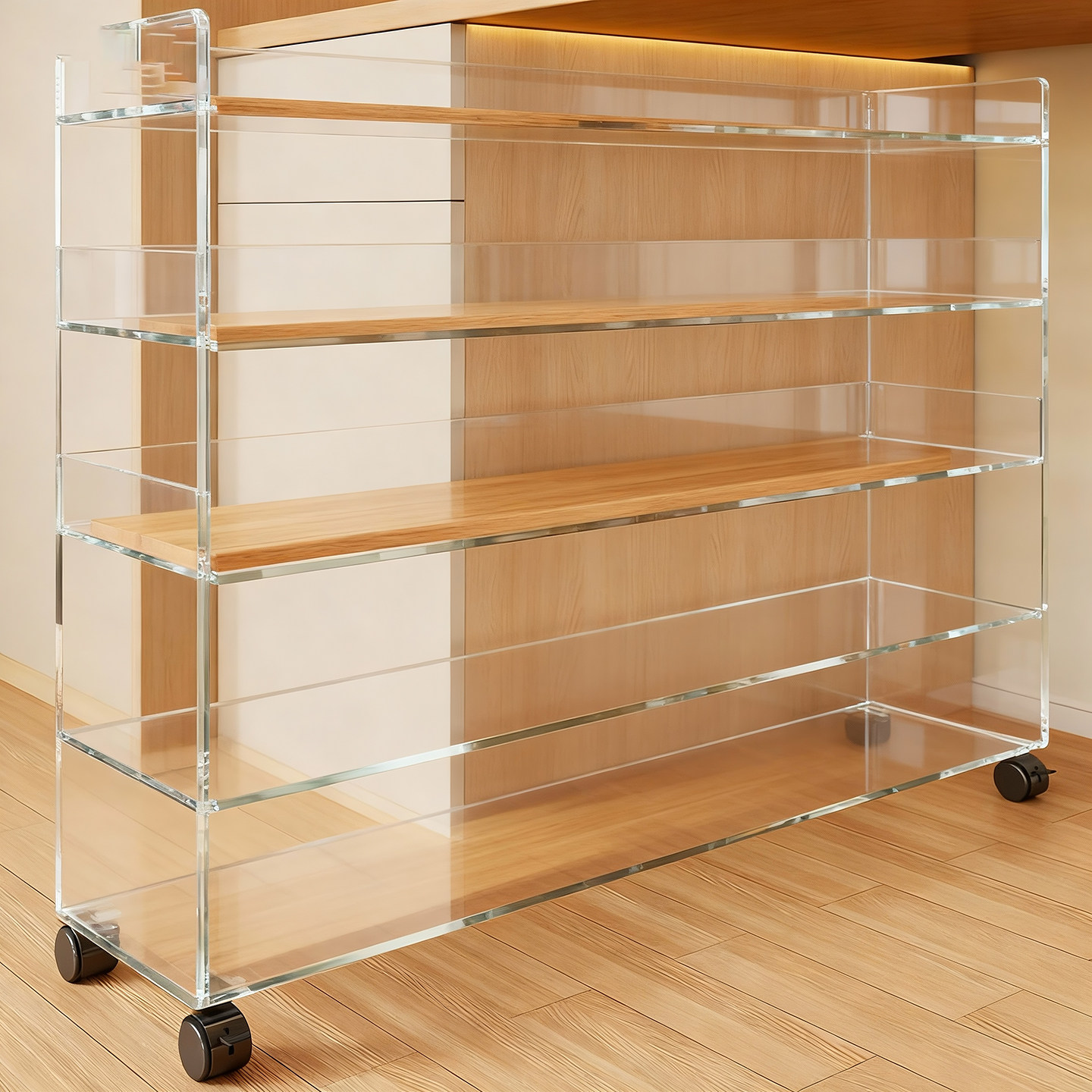 可移动桌下书架落地多层置物架