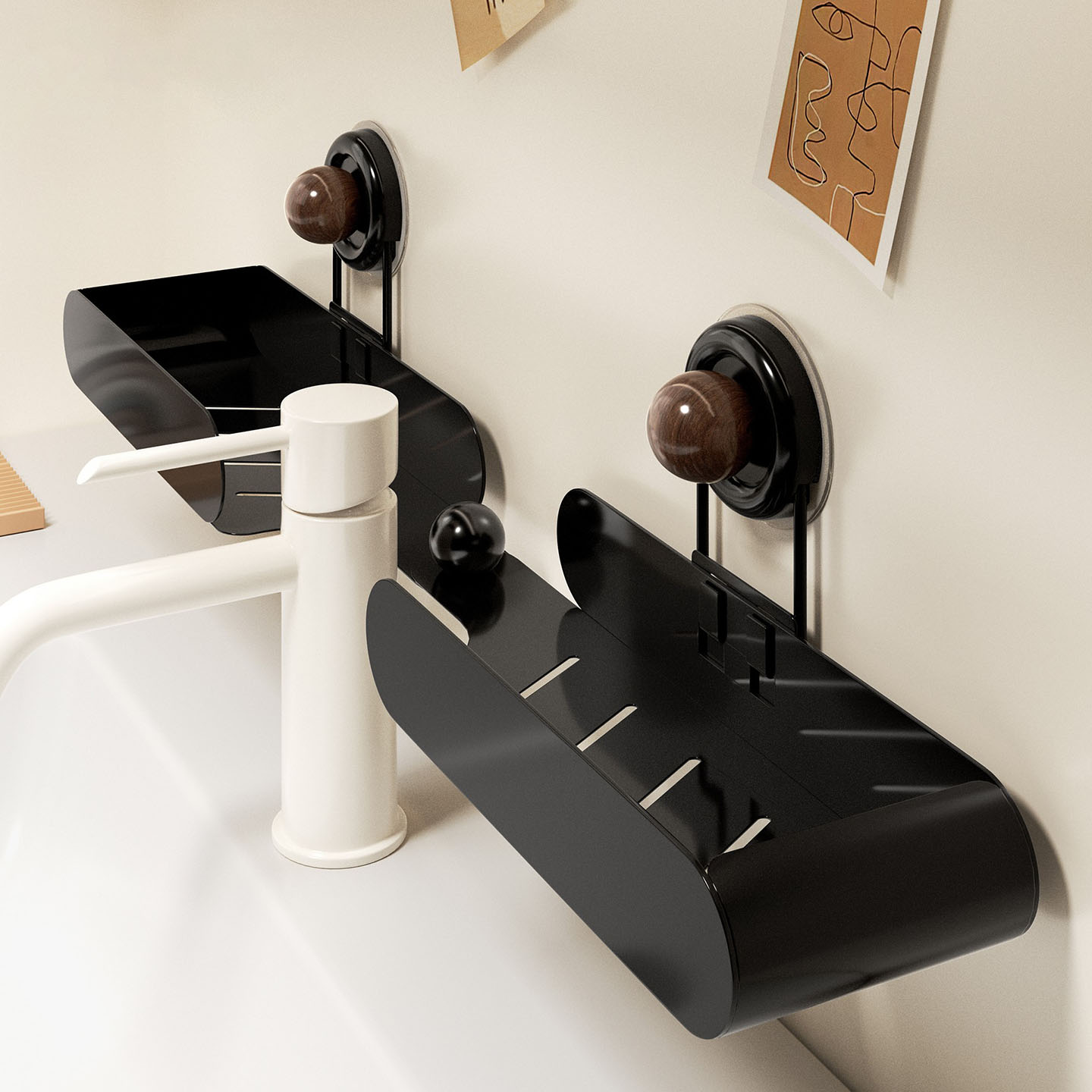 卫生间吸盘水龙头置物架