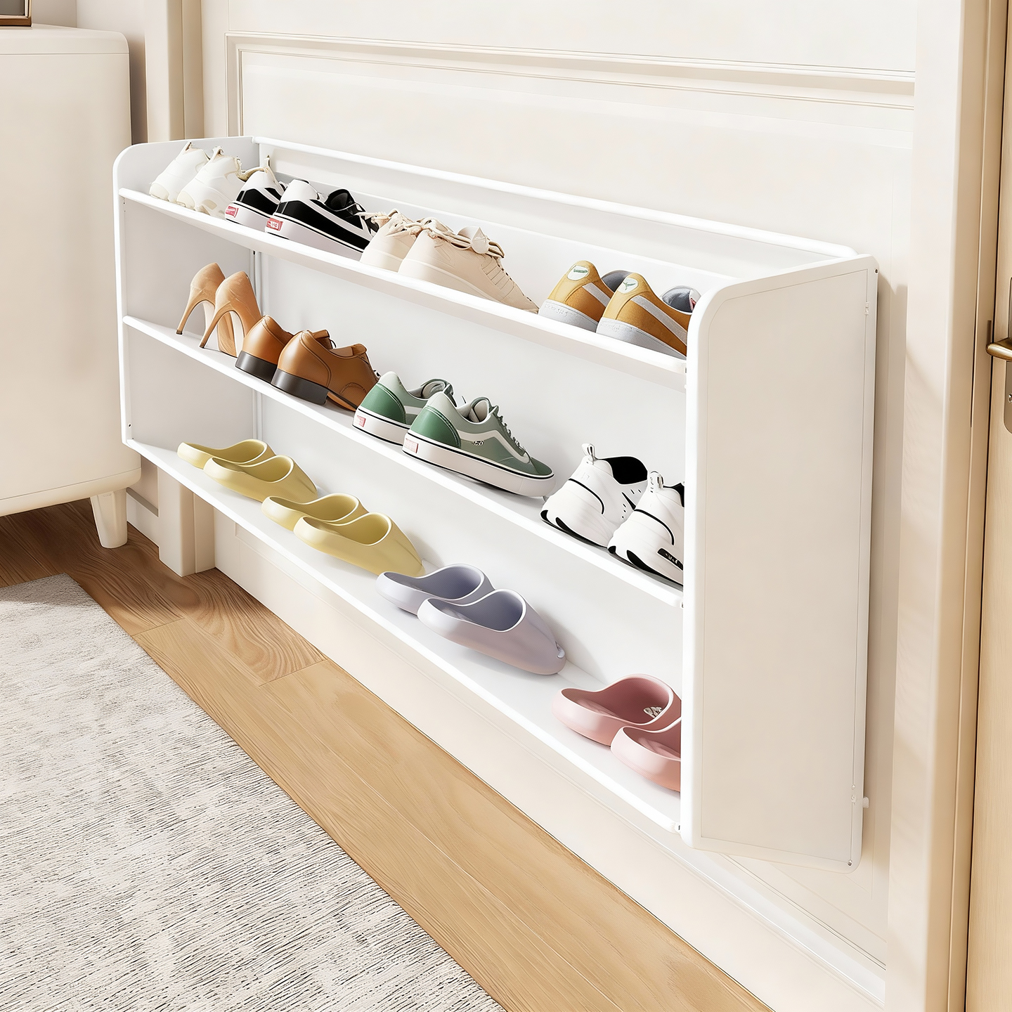 鞋架家用免打孔门后鞋子收纳架