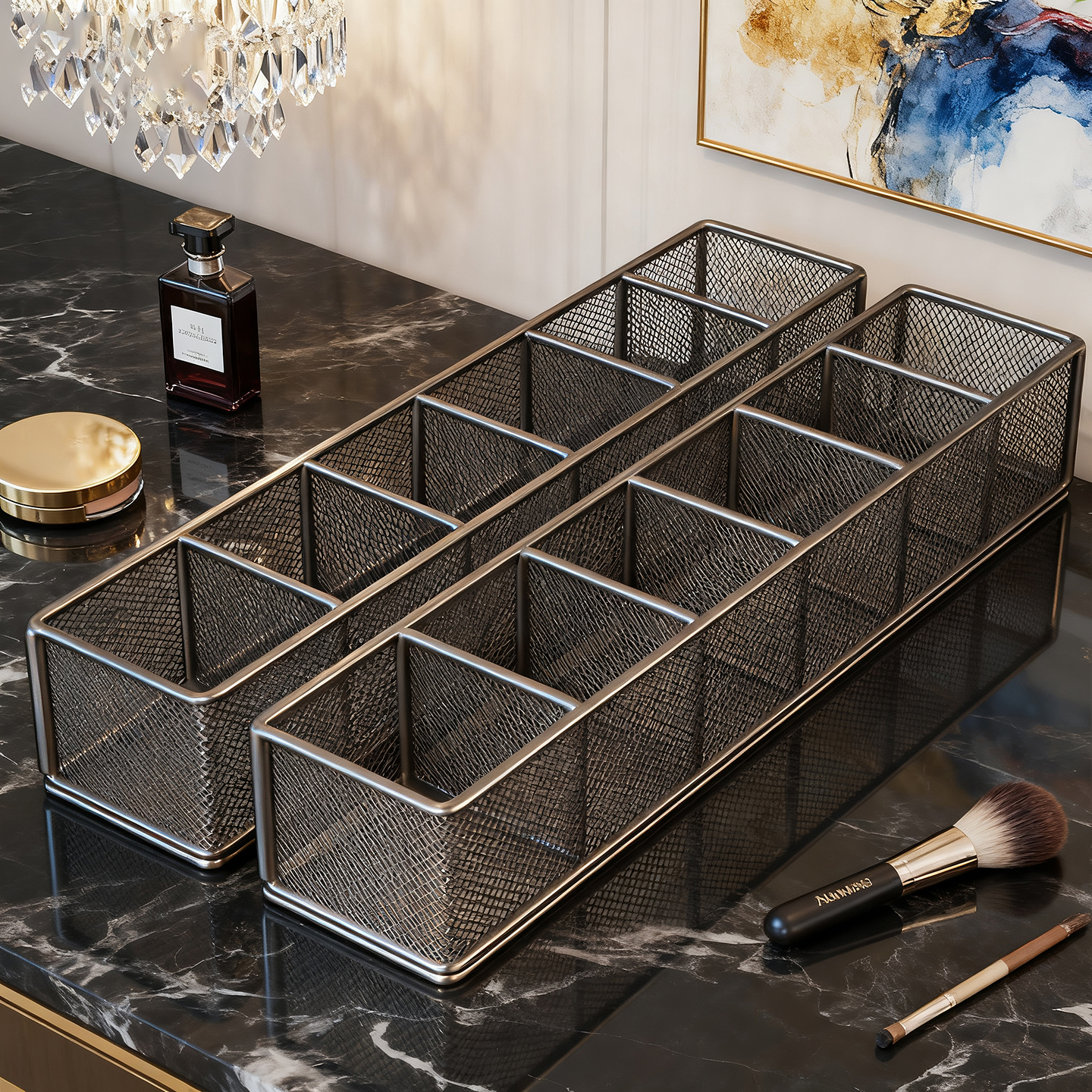 数据线收纳盒充电宝分隔置物架