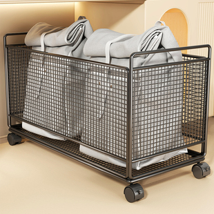 桌下置物架带轮可移动书本收纳架大容量书包放置架落地课本储物架