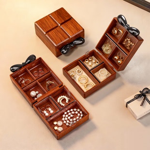 首饰盒外出便携式耳钉耳环收纳盒手饰品戒指整理盒防氧化储物盒子