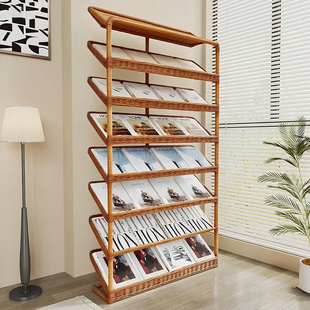 落地杂志架办公室报刊宣传册展示架铁艺资料报纸置物架小窄书架子