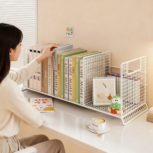 书立架简约铁艺置物架桌上多功能课本分科整理架办公室文件收纳架