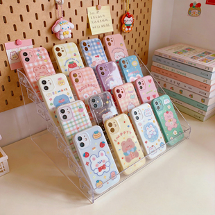 手机壳展示架桌面高透明亚克力钢化膜收纳摆放架阶梯式商品陈列架