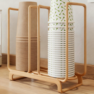 一次性纸杯收纳架桌面塑料杯奶茶杯取杯器家用餐桌防尘倒扣杯架