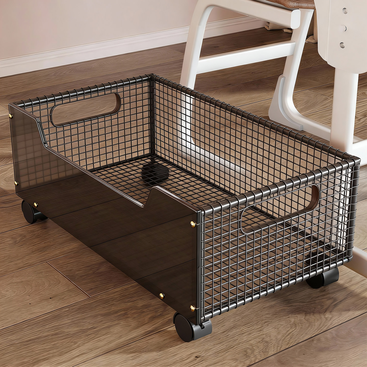 可移动书架书本收纳箱带轮书箱