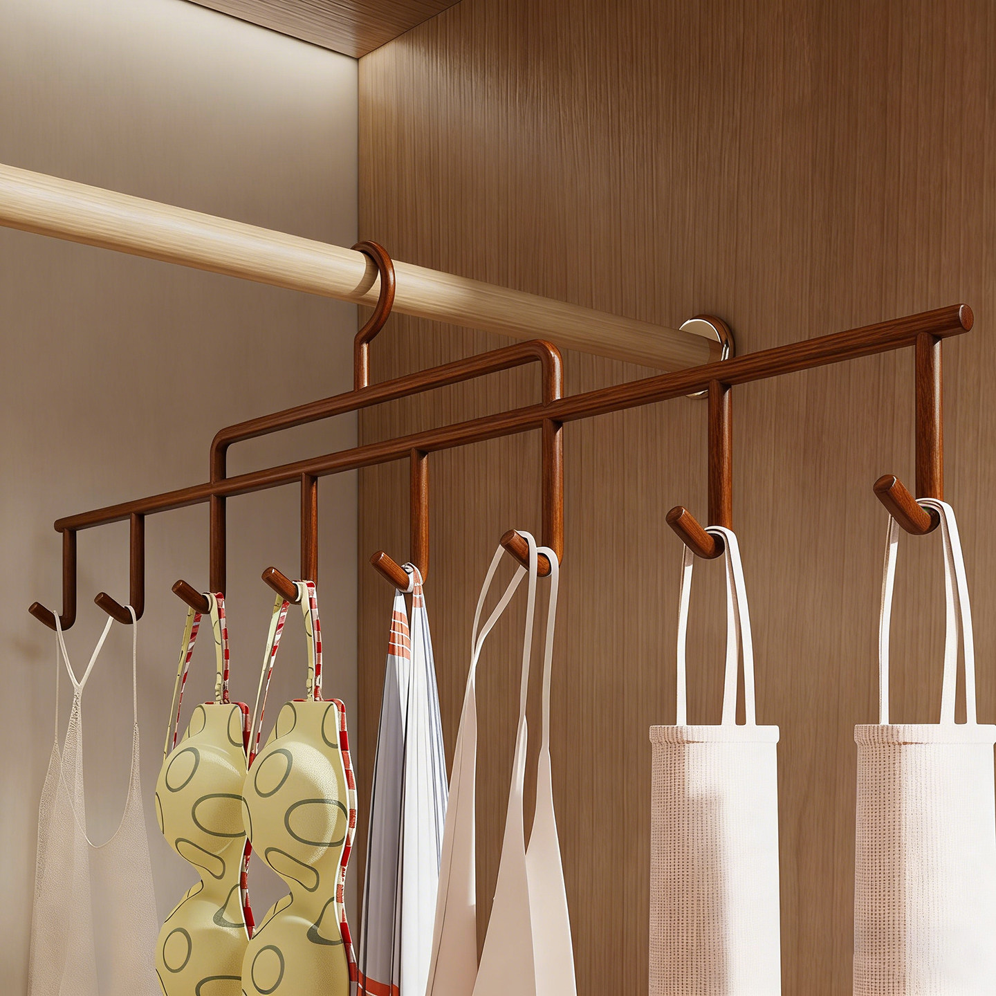 衣柜内吊带背心收纳架子家用内衣挂架卧室柜内多功能挂钩整理神器,收纳整理,木质衣架,淘宝优惠券,粉丝福利购,淘宝优惠卷