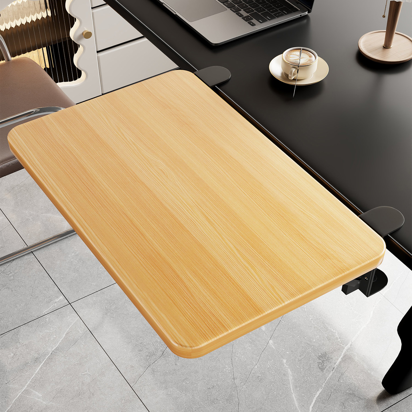 桌面延长板办公室工位延伸板咖啡杯收纳板键盘鼠标多功能放置架子