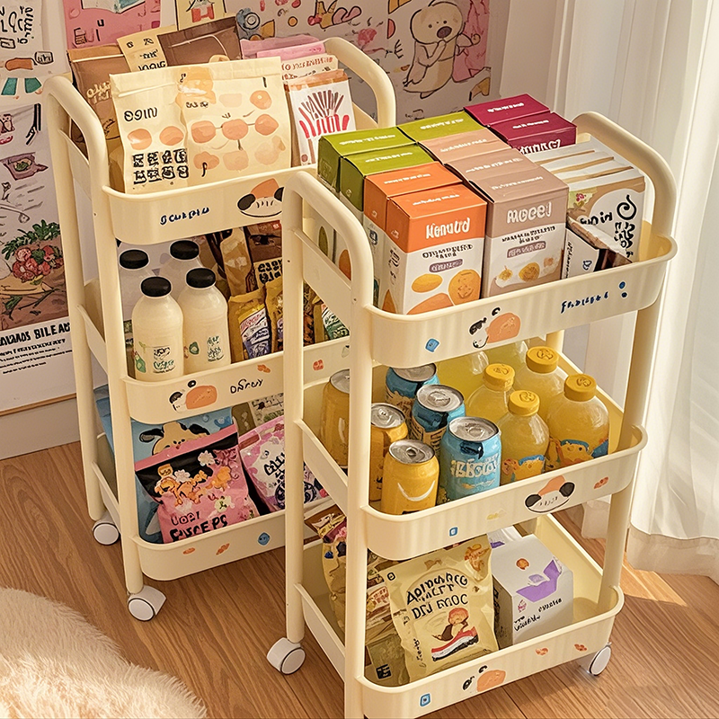 卧室零食收纳架多功能落地带轮小推车置物架厨房瓜果蔬菜整理神器,收纳整理,整理架/置物架/收纳架,淘宝优惠券,粉丝福利购,淘宝优惠卷