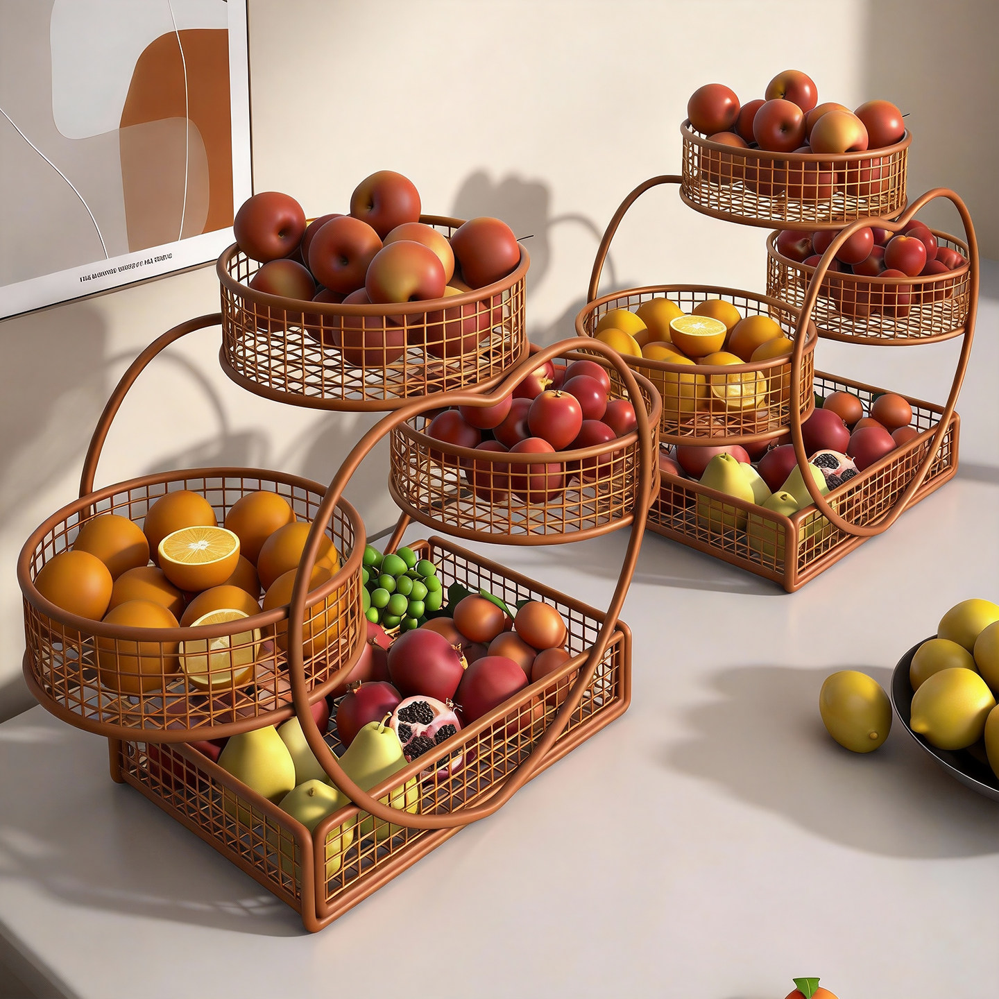 桌面轻奢果篮家用茶几客厅创意水果干果摆放架多层零食糖果点心盘,家居饰品,果盘/果篓,淘宝优惠券,粉丝福利购,淘宝优惠卷