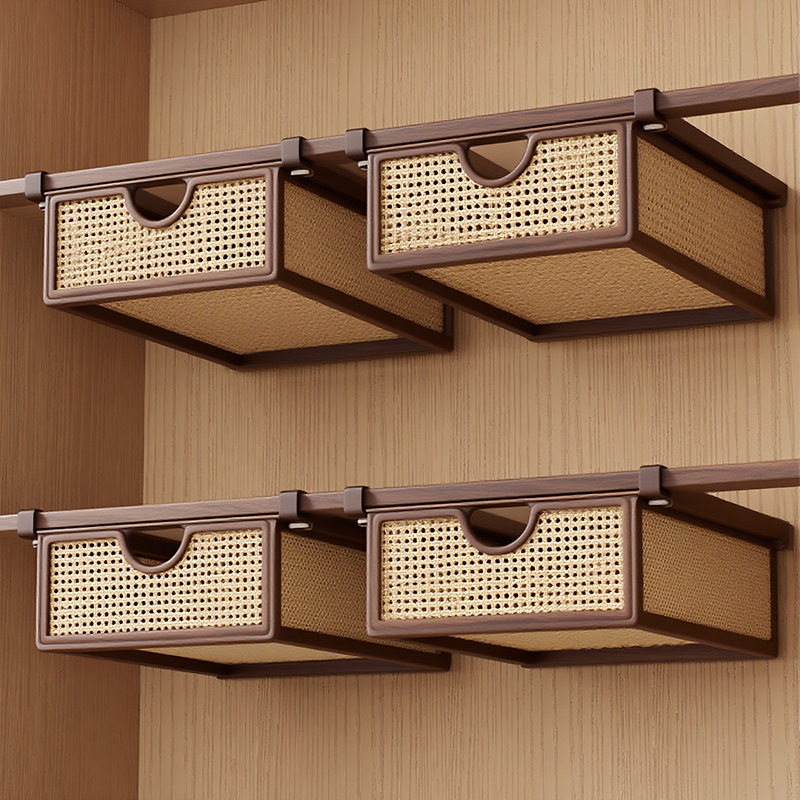 衣柜置物架抽拉式衣服整理架