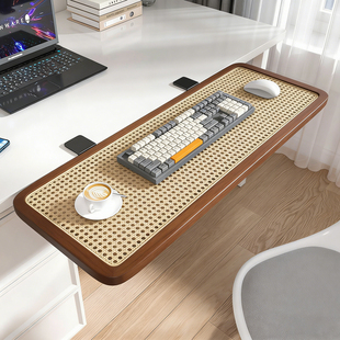 桌面延长板办公桌鼠标键盘托架可折叠手臂肘托支架加长加宽延伸板