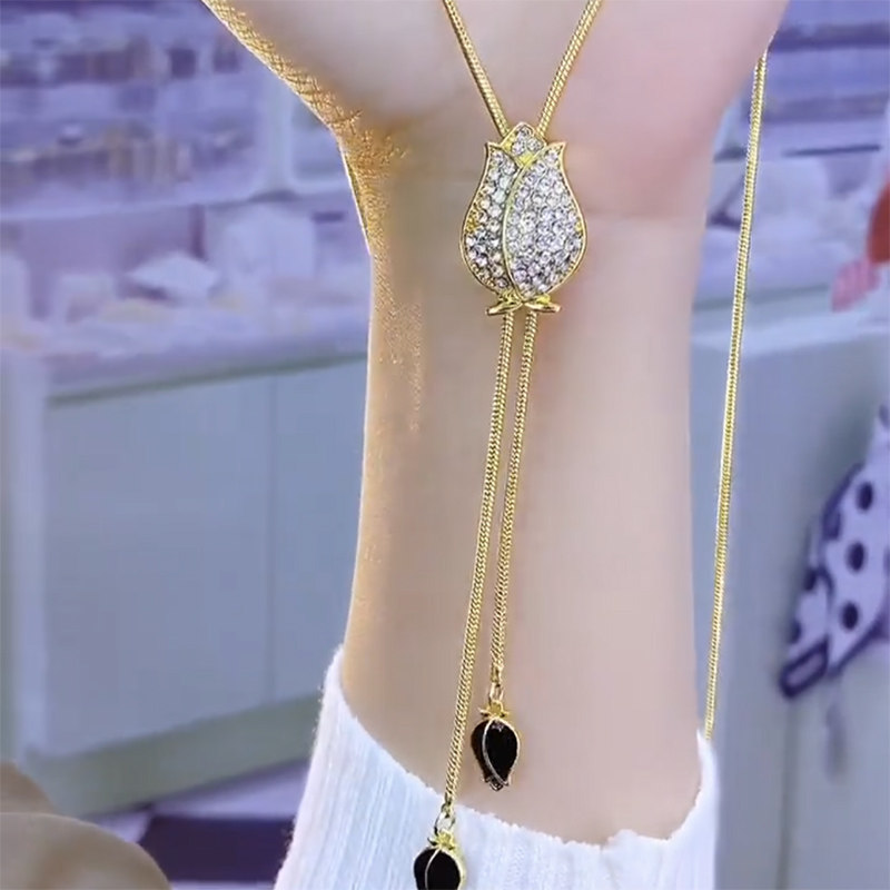 姿茉钛钢锁骨链女毛衣链