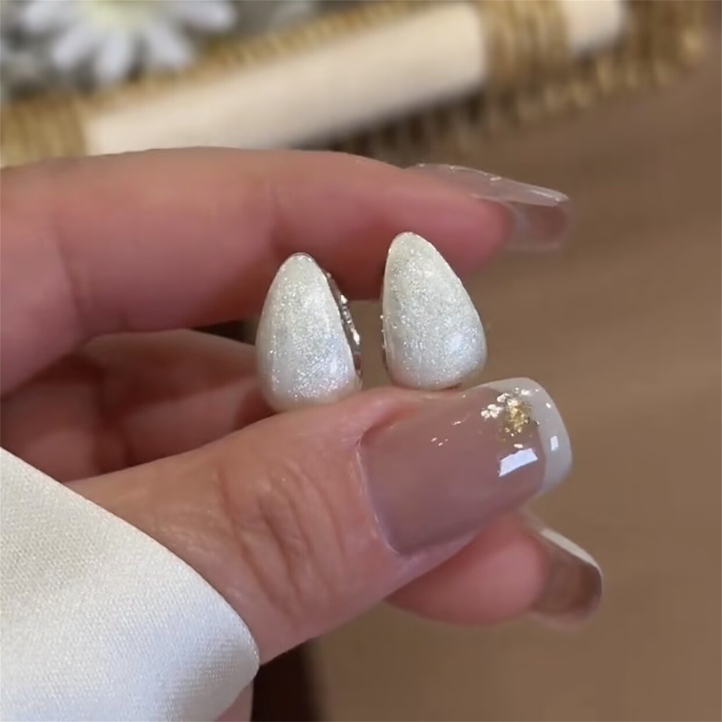 姿茉韩版小众手工轻奢水滴耳挂
