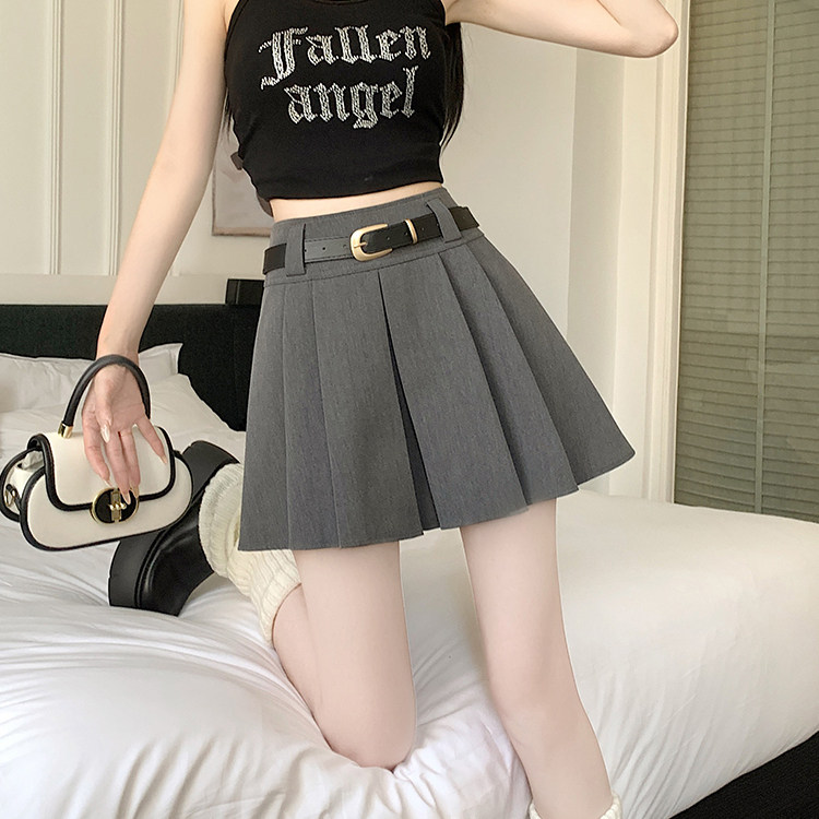 性感纯色西装百褶半身裙女夏装2025年夏季新款高腰显瘦a字短裙子