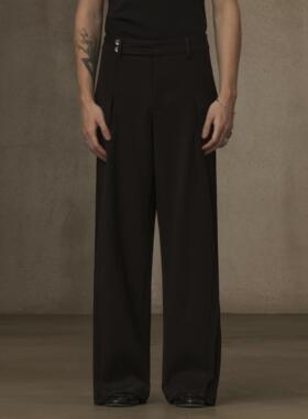 TAM TUAS【手风琴】日本进口札蚕丝盔甲立体袋那不勒斯腰风琴西裤