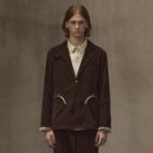 TAM 韩国进口勃艮第红灯芯绒雕花包扣双穿宫廷西装 TUAS 基督山