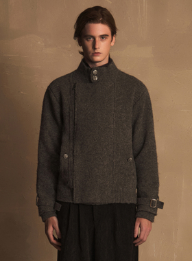 TAM TUAS【温斯顿】多层挡片马海毛羊毛混纺立领毛织夹克外套