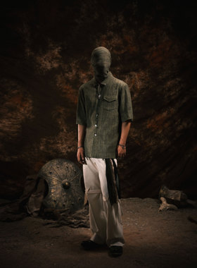 TAM TUAS《流浪者之歌》Underwood 脏染褶皱短袖衬衫