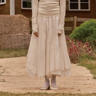 多重拼接提花蕾丝系带半身裙 夜曲 TAM TUAS