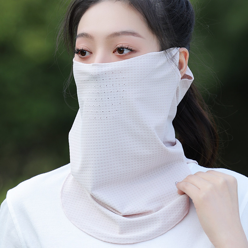 防晒面纱女款2026新款遮阳全脸冰丝面罩挂耳围脖套护颈脖子多功能 - 实物图