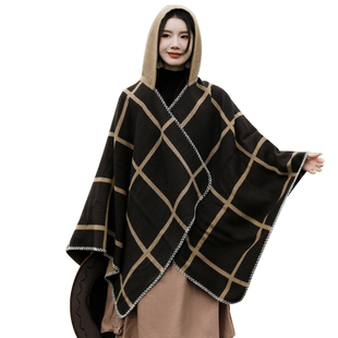 2025新款保暖斗篷带帽旅行女士围巾新疆西藏沙漠外搭拍照披肩1016