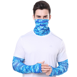 冰丝面罩男女夏季护颈全脸遮阳脖套运动头巾男士登山围脖防晒袖套