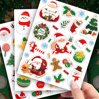 Christmas stickers cartoons reindeer snowflakes  decoration