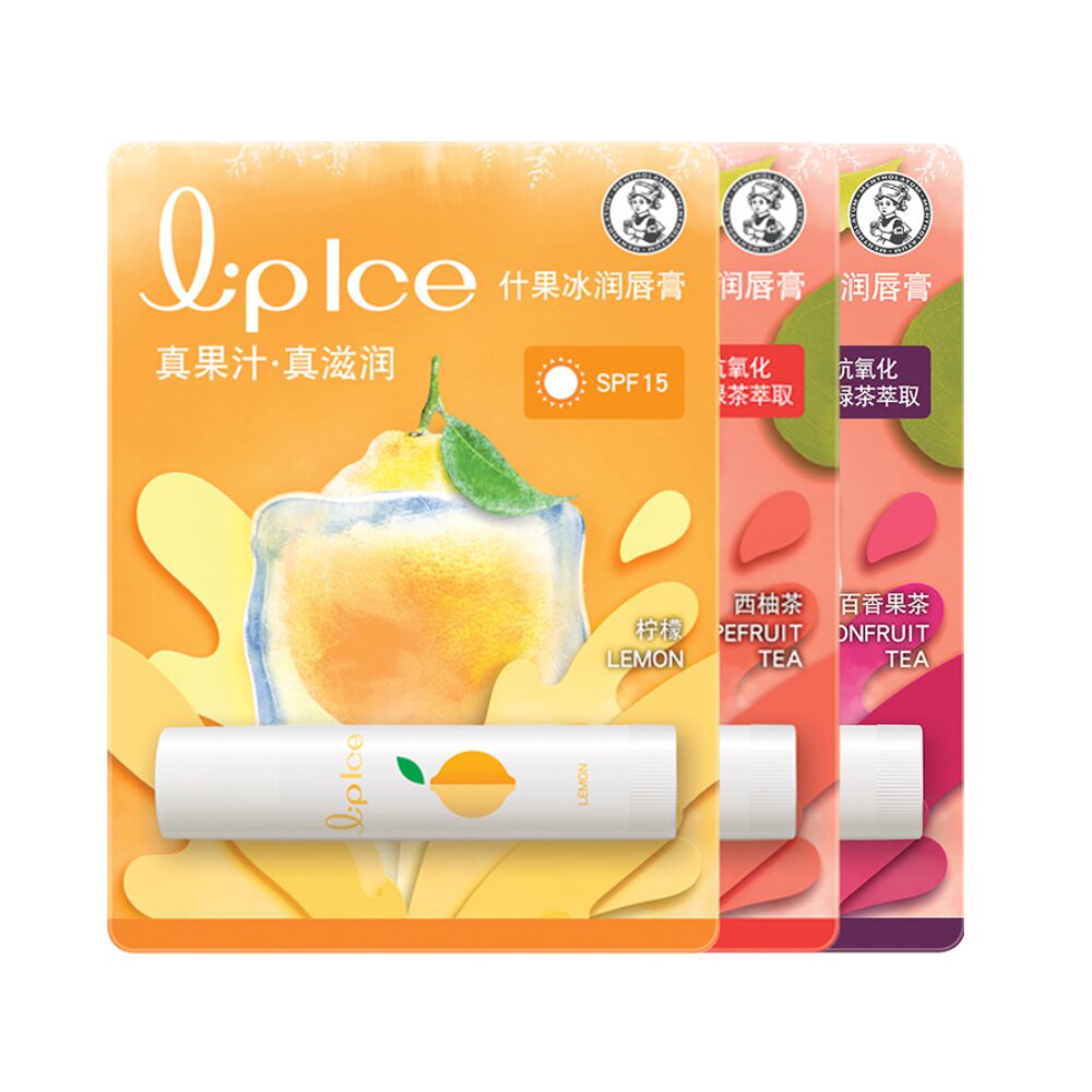 曼秀雷敦什果冰润唇膏柠檬/苹果/草莓水果补唇膏唇油