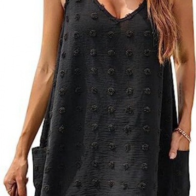New Women's Beach Hoodie V-neck Loose Tank Top with Strap