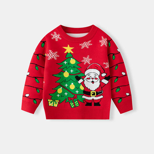 winter children's Christmas cartoon Santa Claus sweater top